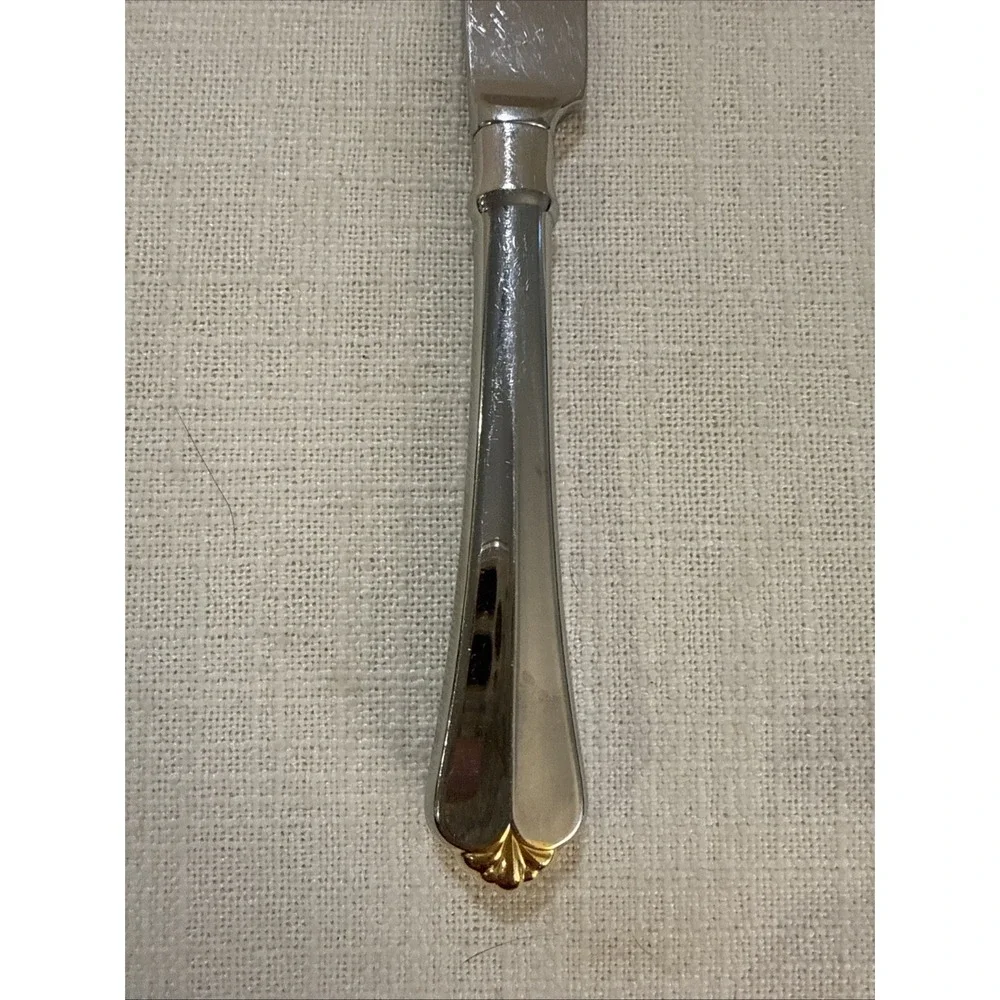 Oneida Golden Juilliard Cube Heirloom Stainless Flatware Gold Accent Tip Knife‎